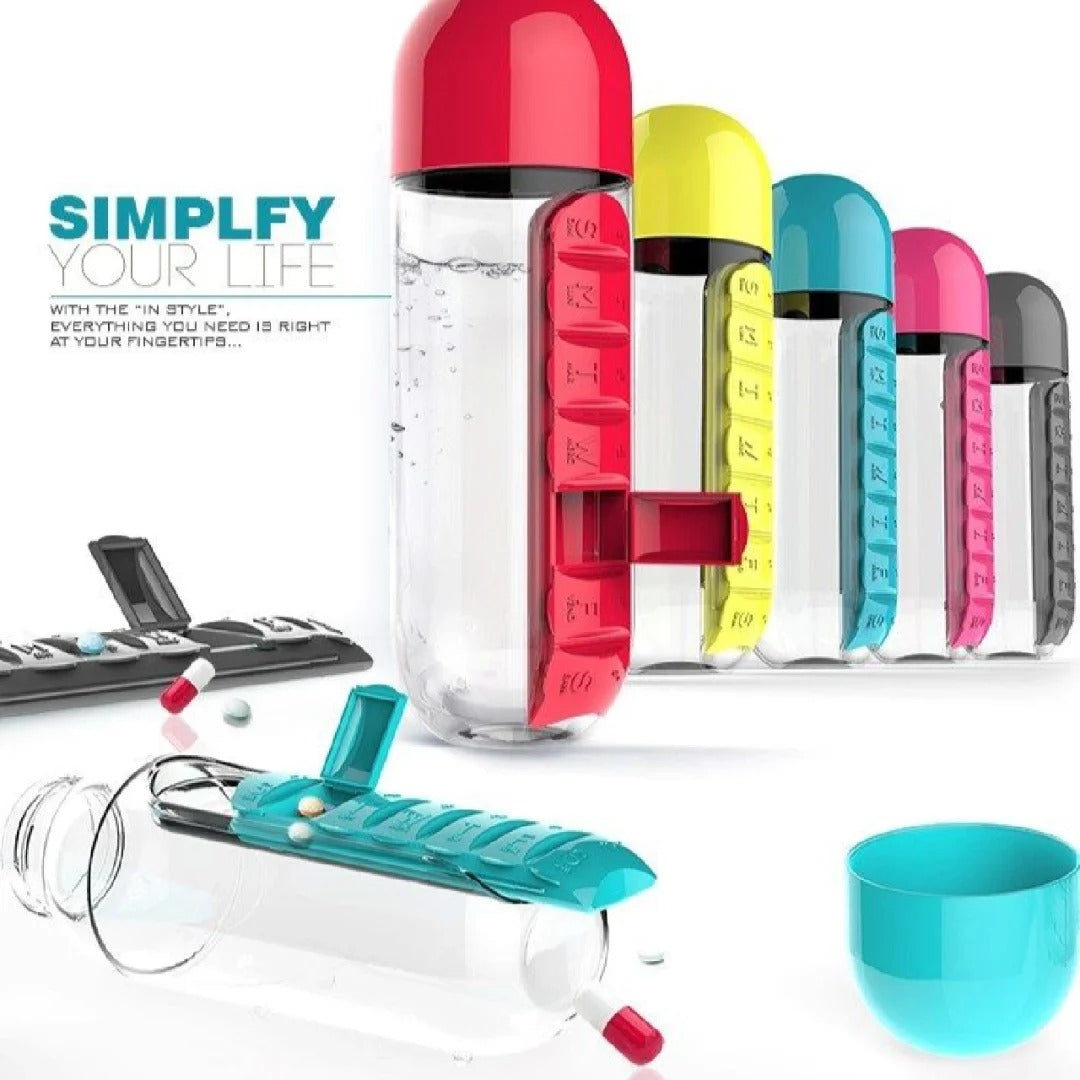 Creative Medicine Box Cup with Seven-day Portable Medicine Box