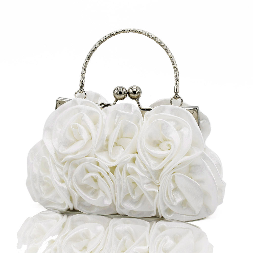 Handmade Silk Roses Fashion Bag for Dinner Party