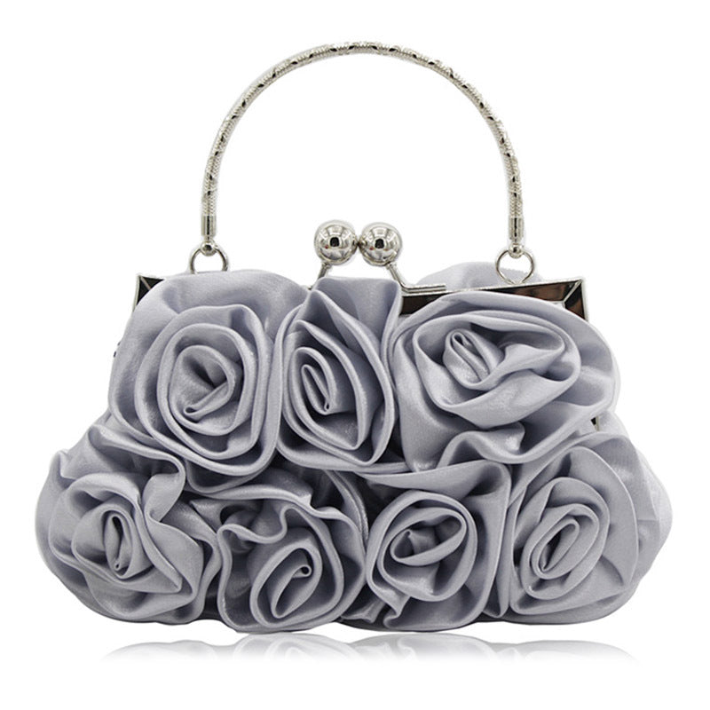 Handmade Silk Roses Fashion Bag for Dinner Party