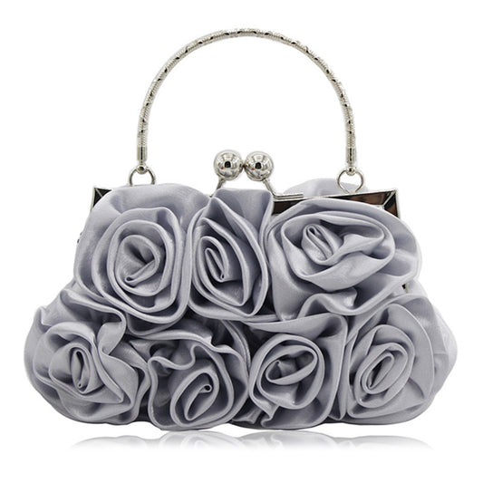 Handmade Silk Roses Fashion Bag for Dinner Party