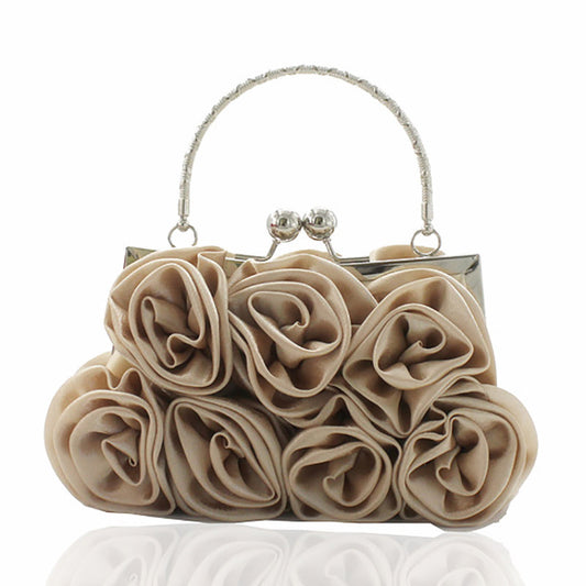 Handmade Silk Roses Fashion Bag for Dinner Party